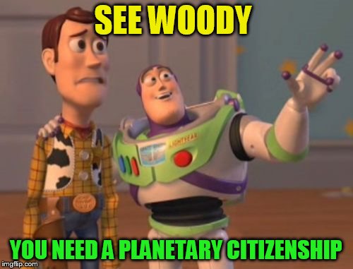 X, X Everywhere Meme | SEE WOODY YOU NEED A PLANETARY CITIZENSHIP | image tagged in memes,x x everywhere | made w/ Imgflip meme maker