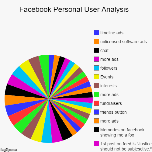 Facebook Personal User Analysis  | Friends who want to know where I have been, Another Home button, Profile name, Profile picture, Magnifine | image tagged in funny,pie charts | made w/ Imgflip chart maker