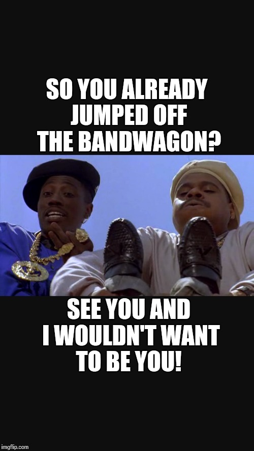 SO YOU ALREADY JUMPED OFF THE BANDWAGON? SEE YOU AND I WOULDN'T WANT TO BE YOU! | image tagged in carolina panthers | made w/ Imgflip meme maker