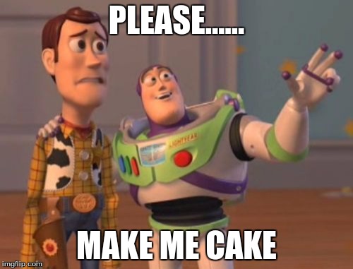X, X Everywhere Meme | PLEASE...... MAKE ME CAKE | image tagged in memes,x x everywhere | made w/ Imgflip meme maker