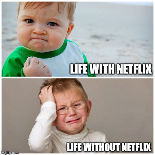 Netflix Meme | LIFE WITH NETFLIX; LIFE WITHOUT NETFLIX | image tagged in netflix | made w/ Imgflip meme maker