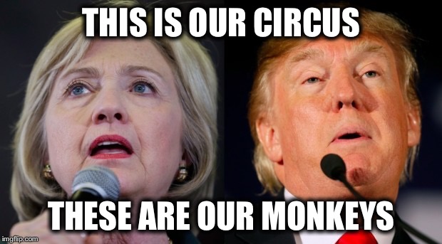 Election 2016 | THIS IS OUR CIRCUS; THESE ARE OUR MONKEYS | image tagged in election 2016 | made w/ Imgflip meme maker