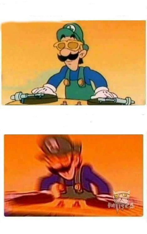 High Quality Dj Luigi Blank Meme Template