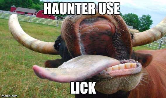 HAUNTER USE; LICK | image tagged in pokemon,haunted,licking | made w/ Imgflip meme maker