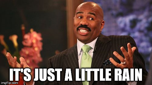 IT'S JUST A LITTLE RAIN | image tagged in memes,steve harvey | made w/ Imgflip meme maker