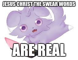 JESUS CHRIST THE SWEAR WORDS ARE REAL | image tagged in espurr ds | made w/ Imgflip meme maker