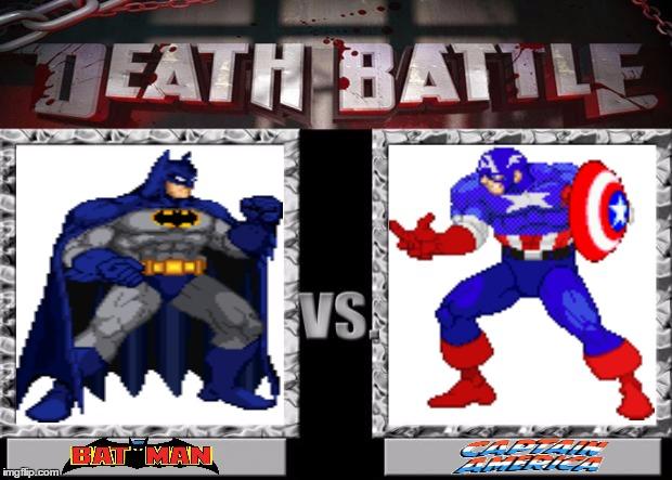 death battle | image tagged in death battle,batman,captain america | made w/ Imgflip meme maker