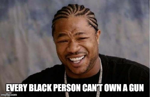 Yo Dawg Heard You | EVERY BLACK PERSON CAN'T OWN A GUN | image tagged in memes,yo dawg heard you | made w/ Imgflip meme maker