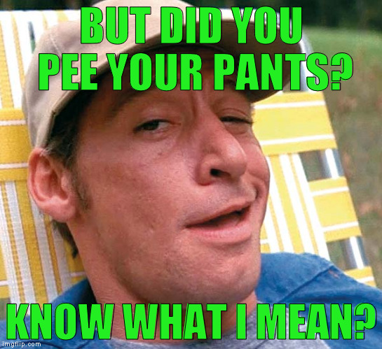 BUT DID YOU PEE YOUR PANTS? KNOW WHAT I MEAN? | made w/ Imgflip meme maker
