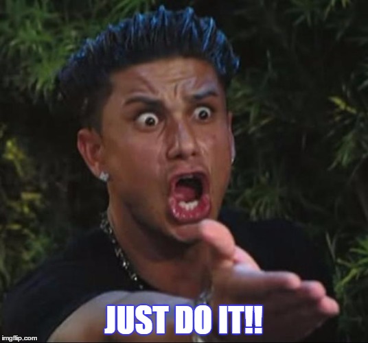 DJ Pauly D | JUST DO IT!! | image tagged in memes,dj pauly d | made w/ Imgflip meme maker