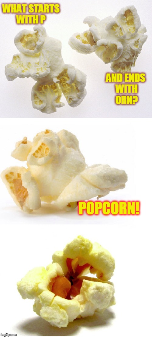WHAT STARTS WITH P POPCORN! AND ENDS WITH ORN? | made w/ Imgflip meme maker