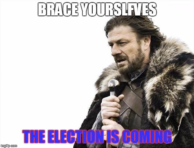 Brace Yourselves X is Coming Meme | BRACE YOURSLFVES THE ELECTION IS COMING | image tagged in memes,brace yourselves x is coming | made w/ Imgflip meme maker