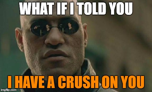 Matrix Morpheus Meme | WHAT IF I TOLD YOU; I HAVE A CRUSH ON YOU | image tagged in memes,matrix morpheus | made w/ Imgflip meme maker
