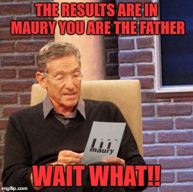 Maury Lie Detector | THE RESULTS ARE IN MAURY YOU ARE THE FATHER; WAIT WHAT!! | image tagged in memes,maury lie detector | made w/ Imgflip meme maker