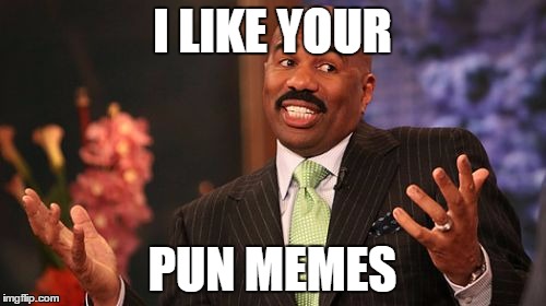 I LIKE YOUR PUN MEMES | image tagged in memes,steve harvey | made w/ Imgflip meme maker