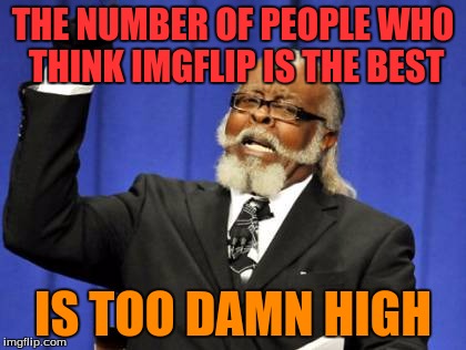 Too Damn High | THE NUMBER OF PEOPLE WHO THINK IMGFLIP IS THE BEST; IS TOO DAMN HIGH | image tagged in memes,too damn high | made w/ Imgflip meme maker