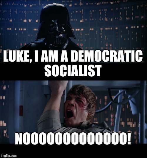 Star Wars No Meme | LUKE, I AM A DEMOCRATIC SOCIALIST; NOOOOOOOOOOOOO! | image tagged in memes,star wars no | made w/ Imgflip meme maker