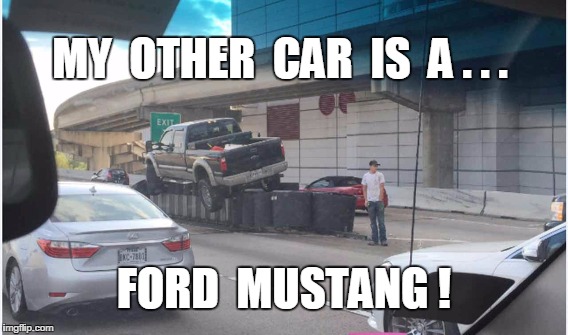 Ford Mustang Drivers be like... | MY  OTHER  CAR  IS  A . . . FORD  MUSTANG ! | image tagged in ford,mustang,parking fail,fail,funny | made w/ Imgflip meme maker