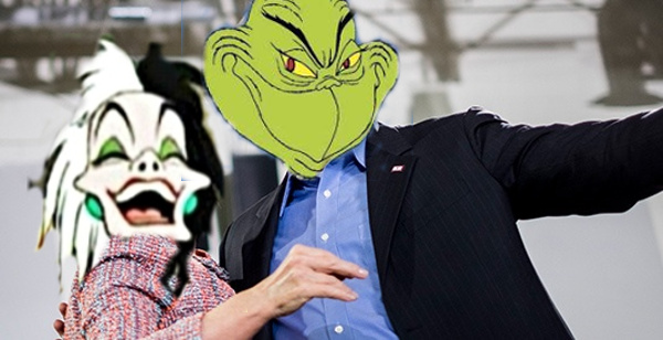 Cruella Clinton and Tim the Grinch Blank Meme Template