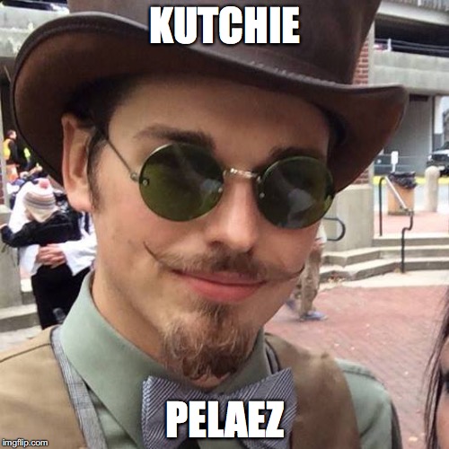 Weird Wonka Guy | KUTCHIE; PELAEZ | image tagged in weird wonka guy | made w/ Imgflip meme maker