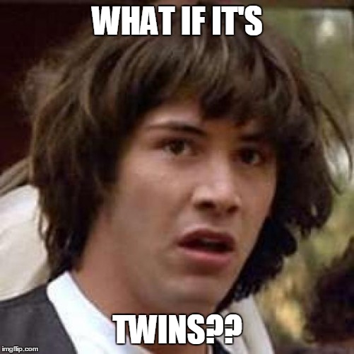 Conspiracy Keanu Meme | WHAT IF IT'S TWINS?? | image tagged in memes,conspiracy keanu | made w/ Imgflip meme maker