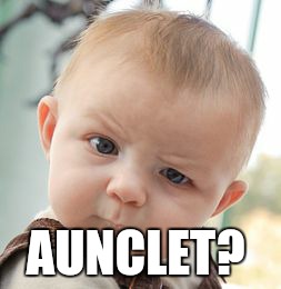 Skeptical Baby Meme | AUNCLET? | image tagged in memes,skeptical baby | made w/ Imgflip meme maker