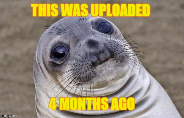 Awkward Moment Sealion Meme | THIS WAS UPLOADED 4 MONTHS AGO | image tagged in memes,awkward moment sealion | made w/ Imgflip meme maker