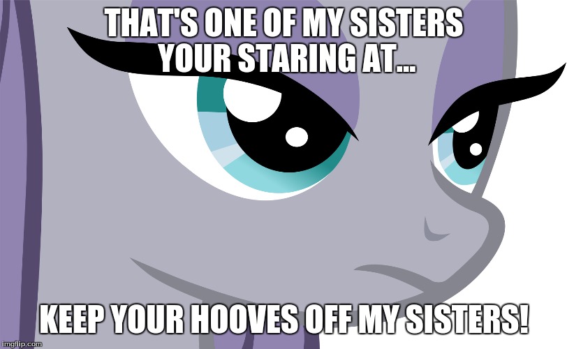 THAT'S ONE OF MY SISTERS YOUR STARING AT... KEEP YOUR HOOVES OFF MY SISTERS! | made w/ Imgflip meme maker