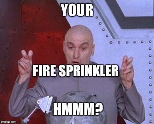 Dr Evil Laser Meme | YOUR HMMM? FIRE SPRINKLER | image tagged in memes,dr evil laser | made w/ Imgflip meme maker