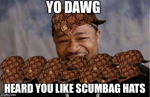Yo Dawg Heard You |  YO DAWG; HEARD YOU LIKE SCUMBAG HATS | image tagged in memes,yo dawg heard you,scumbag | made w/ Imgflip meme maker