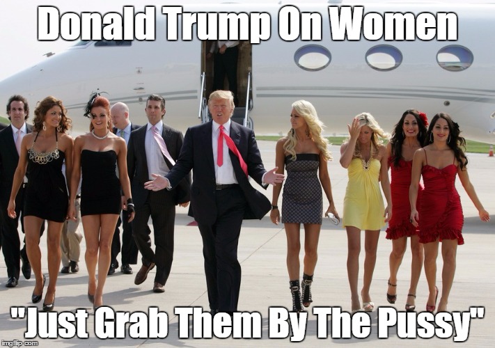 "Just Grab Them By The Pussy" | Donald Trump On Women "Just Grab Them By The Pussy" | image tagged in trump,pussy grabber,misogyny,meat market | made w/ Imgflip meme maker