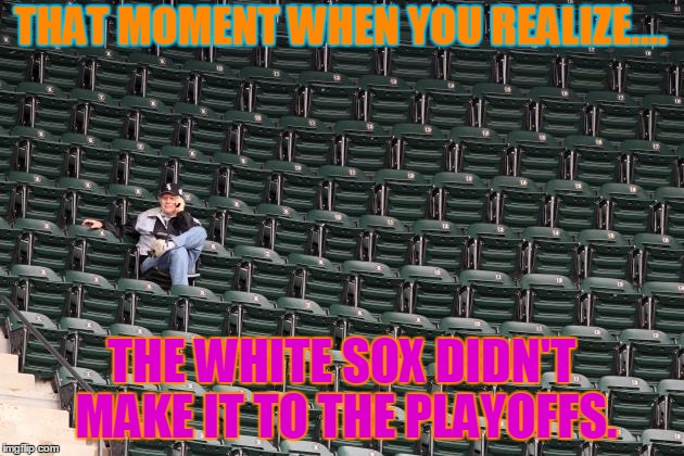 THAT MOMENT WHEN YOU REALIZE.... THE WHITE SOX DIDN'T MAKE IT TO THE PLAYOFFS. | image tagged in baseball | made w/ Imgflip meme maker