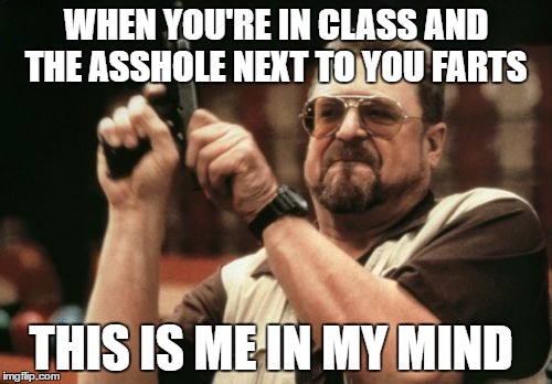 Am I The Only One Around Here Meme | WHEN YOU'RE IN CLASS AND THE ASSHOLE NEXT TO YOU FARTS; THIS IS ME IN MY MIND | image tagged in memes,am i the only one around here | made w/ Imgflip meme maker