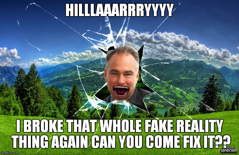 HILLLAAARRRYYYY I BROKE THAT WHOLE FAKE REALITY THING AGAIN CAN YOU COME FIX IT?? | made w/ Imgflip meme maker