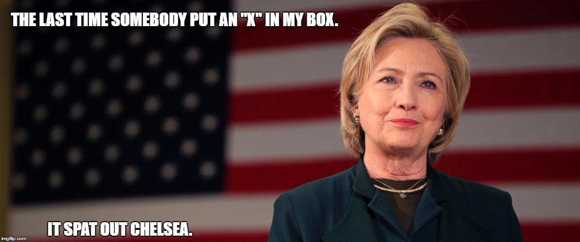 Webster Hubbell, The Bravest Man In America. | THE LAST TIME SOMEBODY PUT AN "X" IN MY BOX. IT SPAT OUT CHELSEA. | image tagged in webster hubbell | made w/ Imgflip meme maker