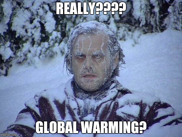 Jack Nicholson The Shining Snow | REALLY???? GLOBAL WARMING? | image tagged in memes,jack nicholson the shining snow | made w/ Imgflip meme maker