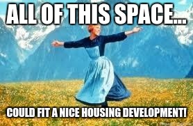 Look At All These | ALL OF THIS SPACE... COULD FIT A NICE HOUSING DEVELOPMENT! | image tagged in memes,look at all these | made w/ Imgflip meme maker