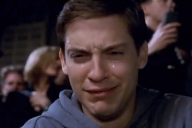 High Quality peter parker crying Blank Meme Template