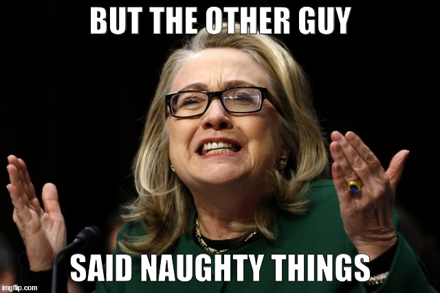 hillary clinton benghazi hearing  | BUT THE OTHER GUY; SAID NAUGHTY THINGS | image tagged in hillary clinton benghazi hearing | made w/ Imgflip meme maker