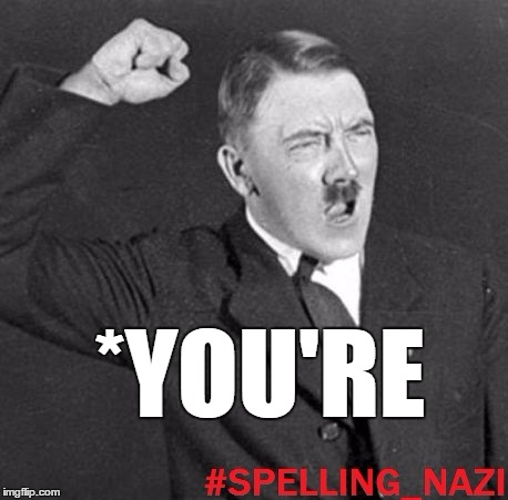*YOU'RE | image tagged in spelling nazi | made w/ Imgflip meme maker