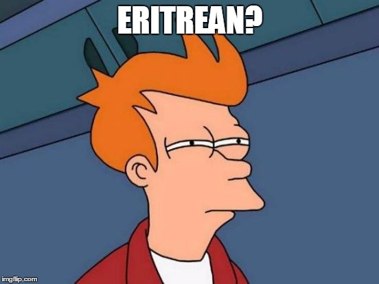 Futurama Fry Meme | ERITREAN? | image tagged in memes,futurama fry | made w/ Imgflip meme maker