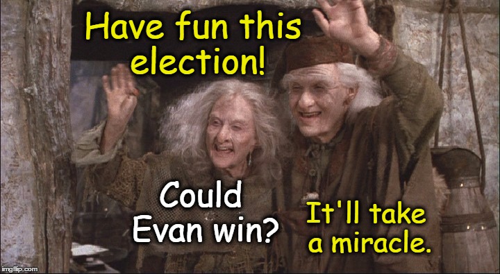It will take a Miracle | Have fun this election! Could Evan win? It'll take a miracle. | image tagged in it will take a miracle,election 2016,nevertrump,neverhillary | made w/ Imgflip meme maker