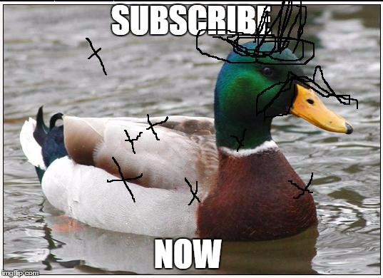 Actual Advice Mallard | SUBSCRIBE; NOW | image tagged in memes,actual advice mallard | made w/ Imgflip meme maker