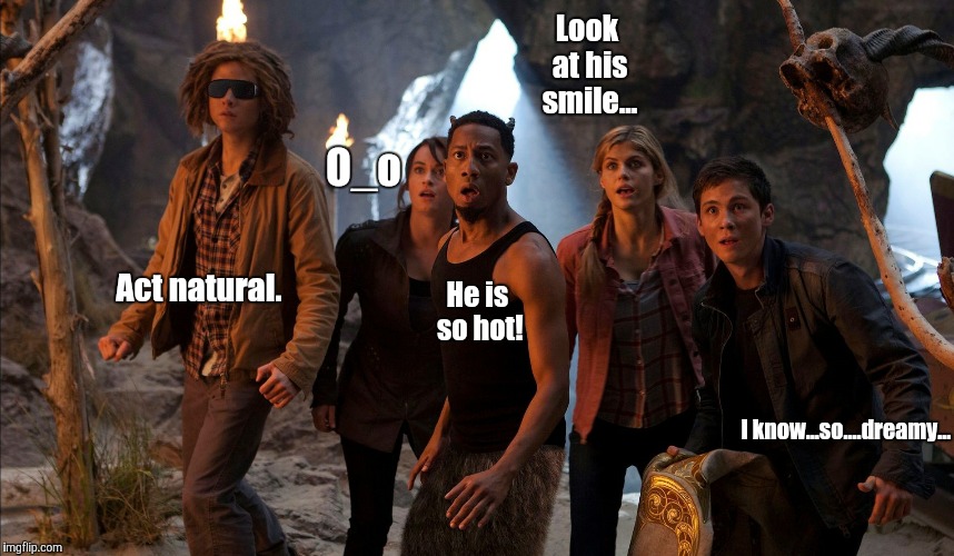 When me and my friends look at hot boys. | Look at his smile... O_o; Act natural. He is so hot! I know...so....dreamy... | image tagged in no | made w/ Imgflip meme maker
