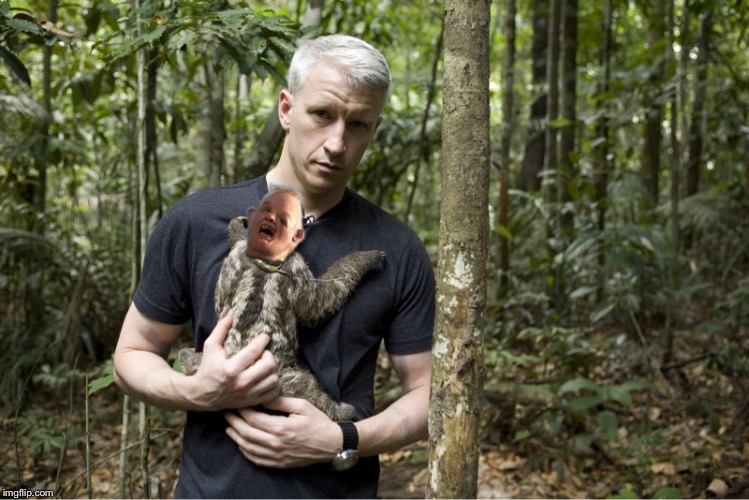 Anderson Cooper and Sloth | image tagged in anderson cooper and sloth,goonies,sloth goonies,the goonies,anderson cooper | made w/ Imgflip meme maker