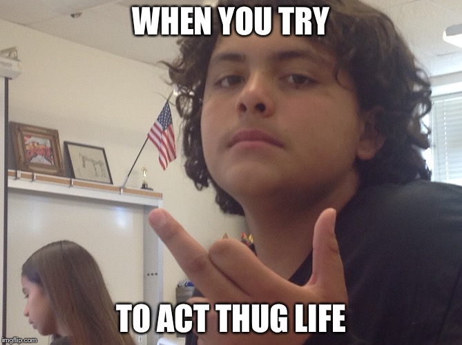 WHEN YOU TRY; TO ACT THUG LIFE | image tagged in nope | made w/ Imgflip meme maker