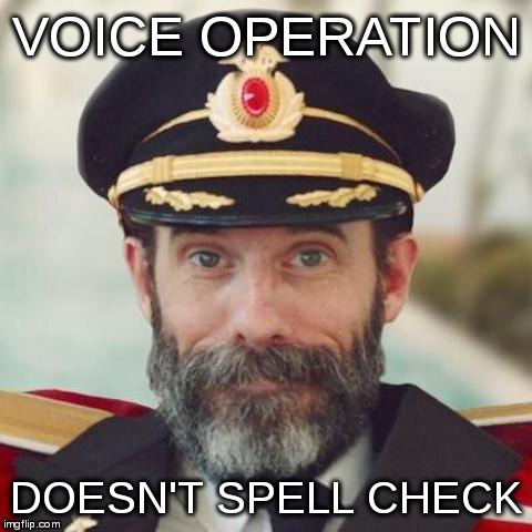 captain obvious | VOICE OPERATION; DOESN'T SPELL CHECK | image tagged in captain obvious | made w/ Imgflip meme maker