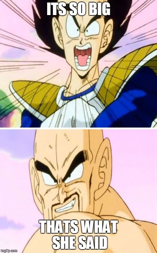 No Nappa Its A Trick Meme | ITS SO BIG; THATS WHAT SHE SAID | image tagged in memes,no nappa its a trick | made w/ Imgflip meme maker