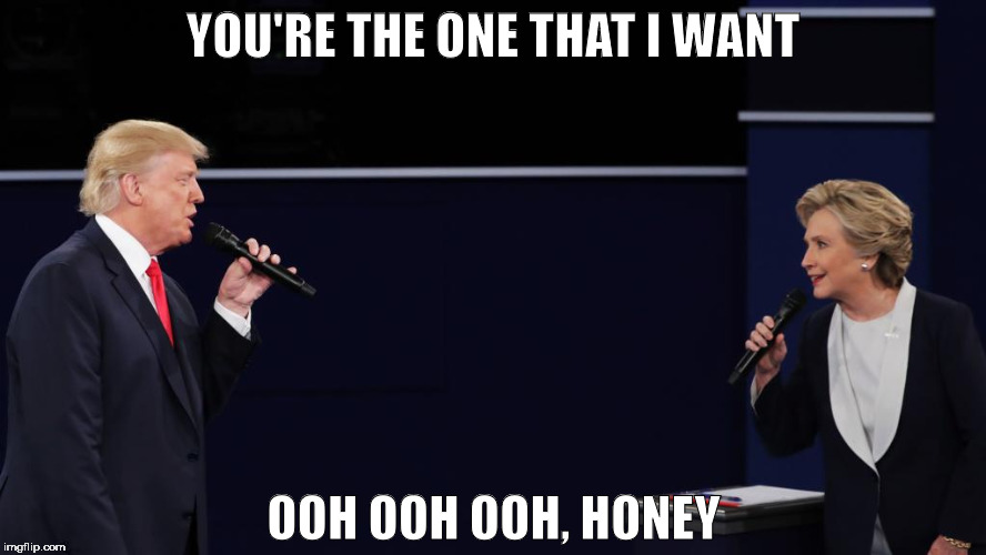 YOU'RE THE ONE THAT I WANT; OOH OOH OOH, HONEY | image tagged in election 2016 | made w/ Imgflip meme maker