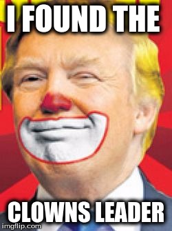 Donald Trump the Clown | I FOUND THE; CLOWNS LEADER | image tagged in donald trump the clown | made w/ Imgflip meme maker